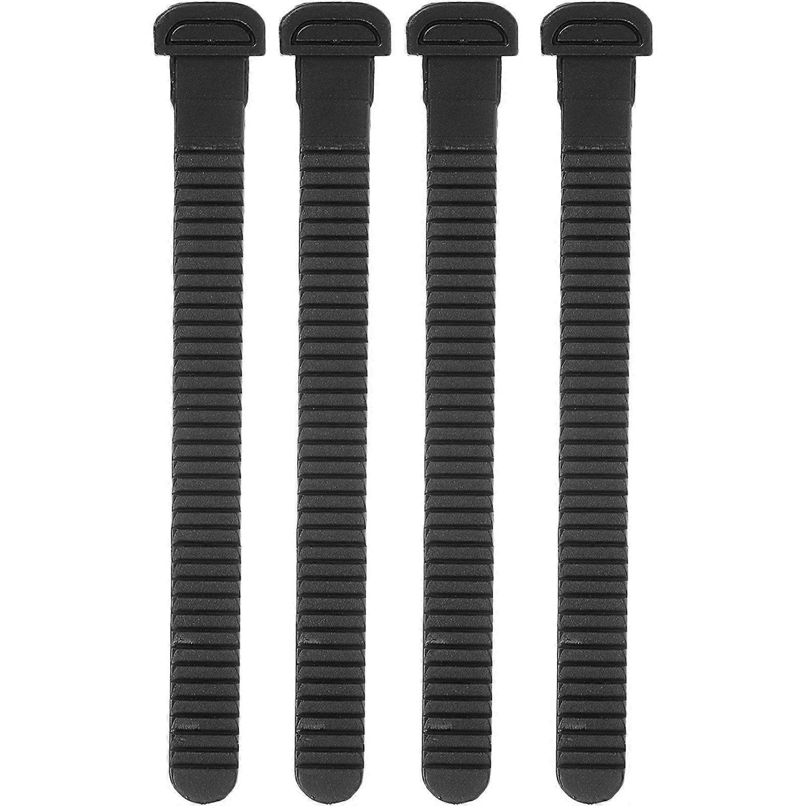 Roller Skate Strap for Securing Shoes 12Pcs Durable Black PVC Buckle