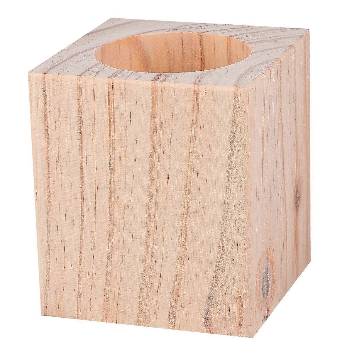 Round Table Risers 4Pcs Wood Lifters For General Consumers Increase Height Light Brown