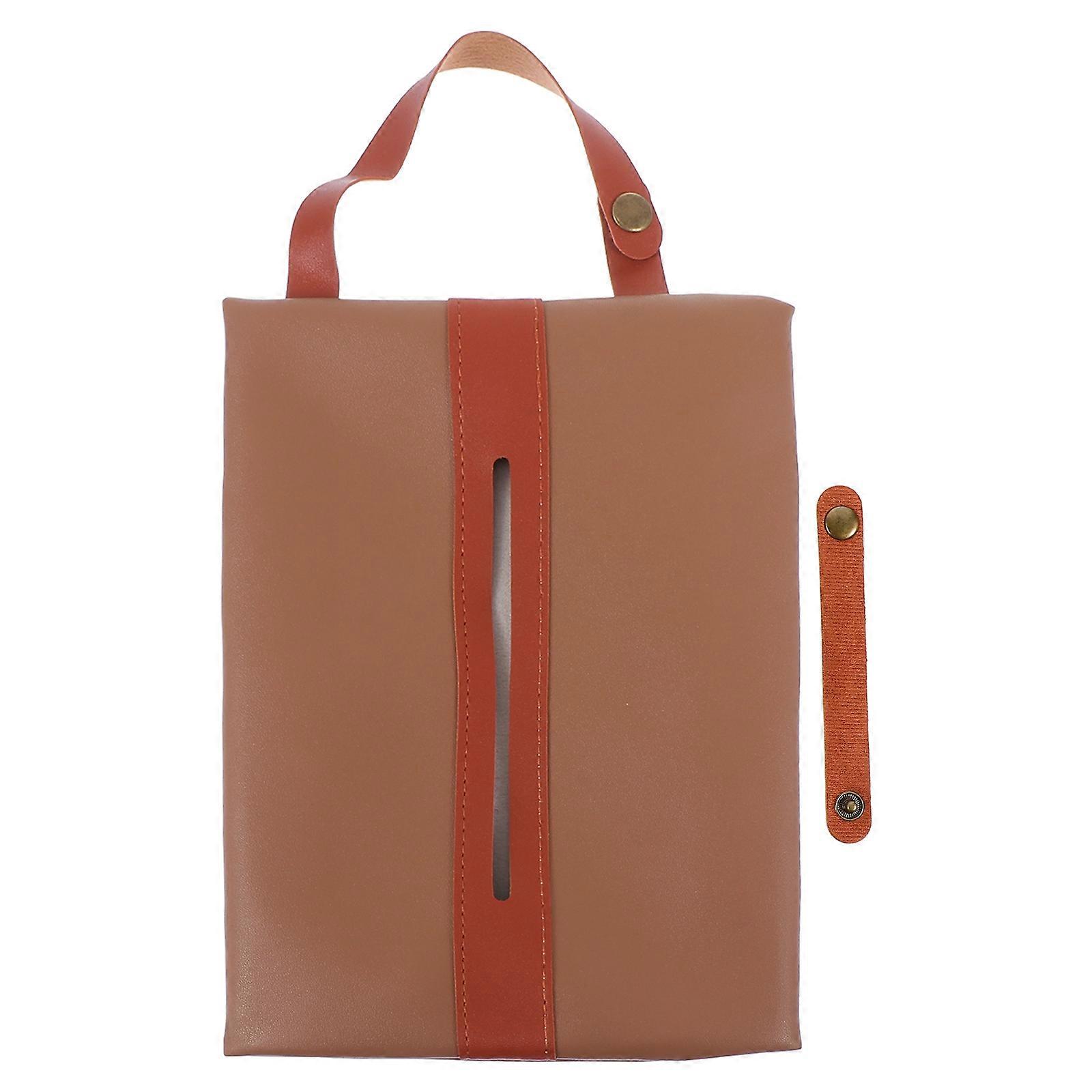 Brown Tissue Holder for Car Use 2Pcs Convenient Car Interior Holder