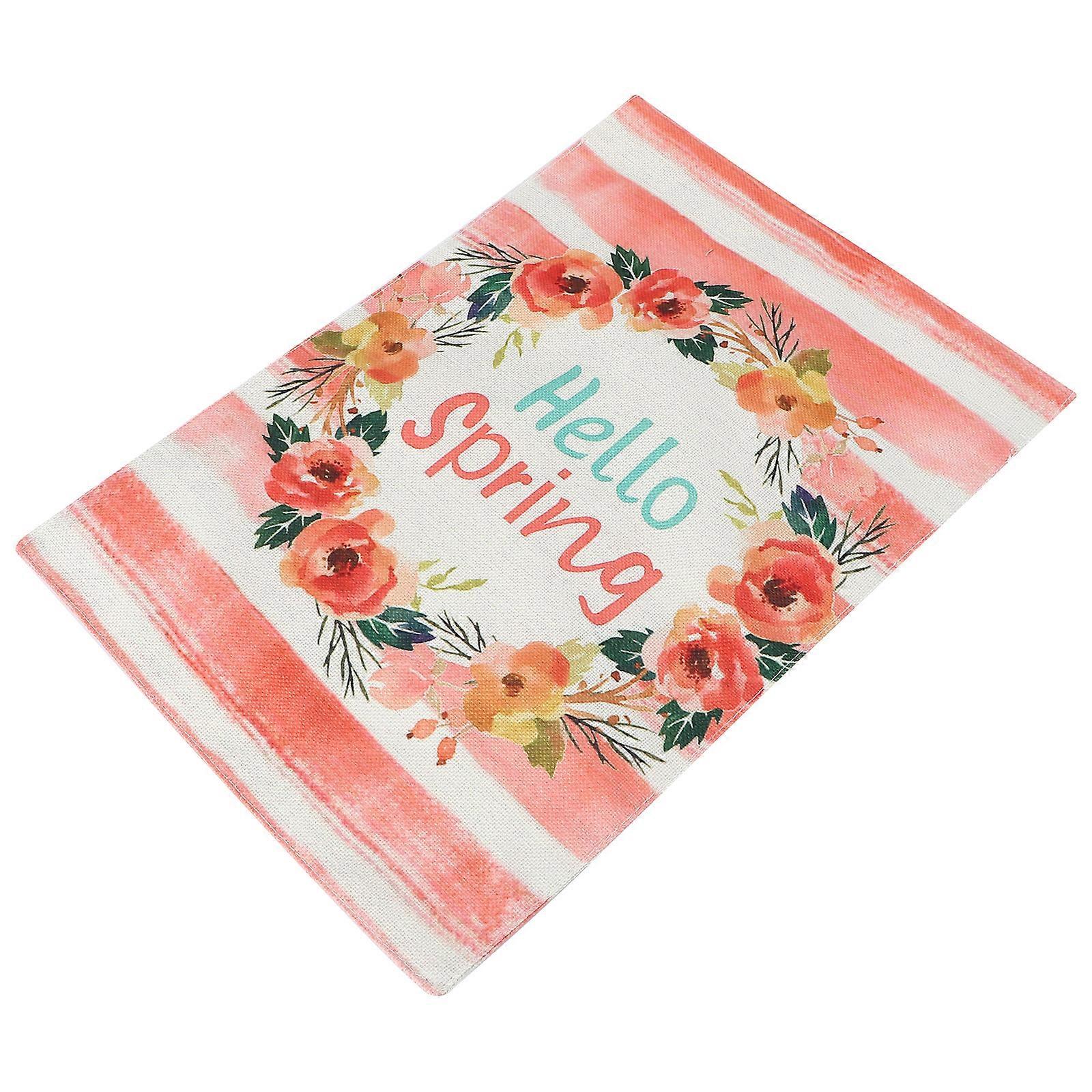 Garden Banner Decor for Spring Use 2Pcs Outdoor Flax Flag Set