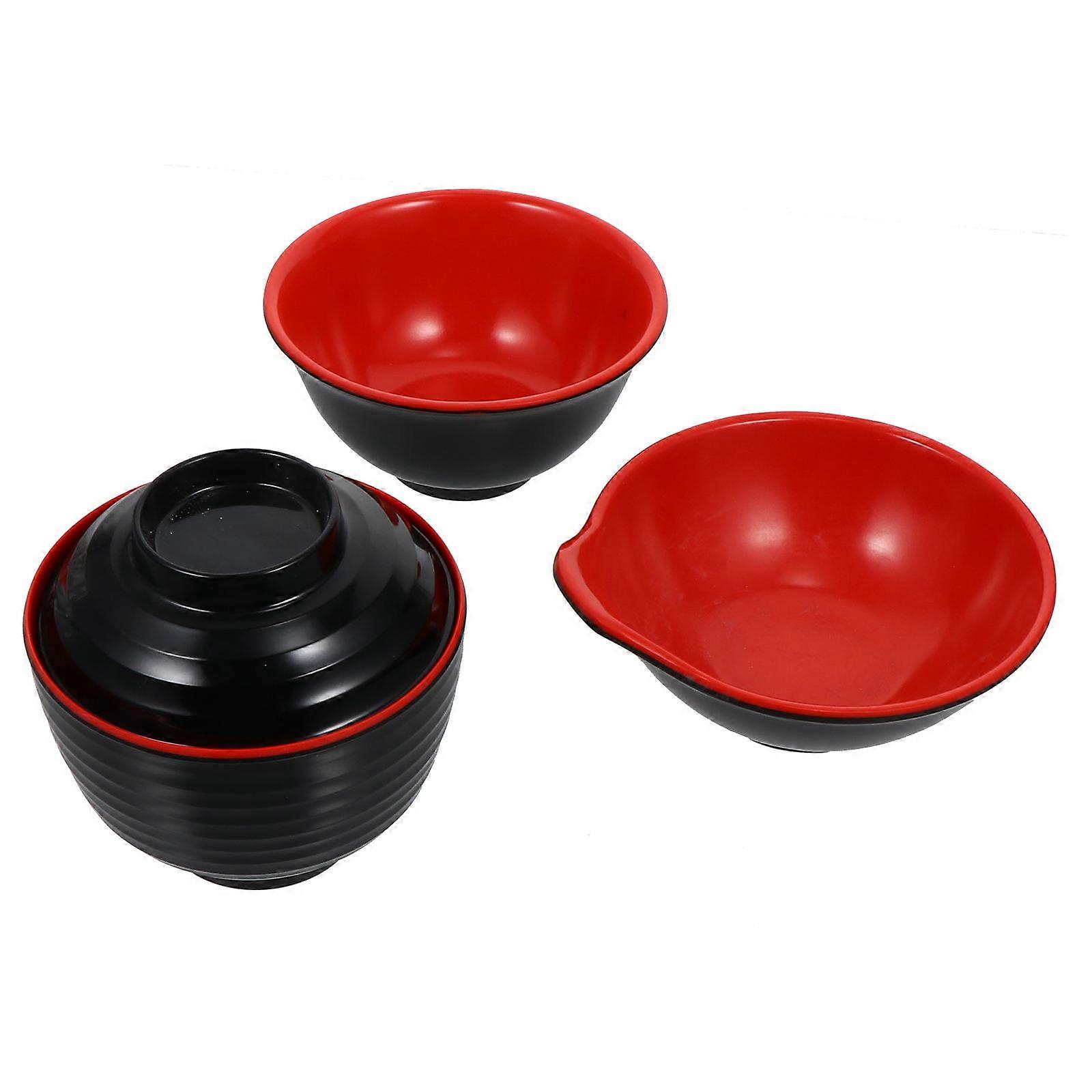 Ramen Bowlset Practical Easy to Clean 3Pcs Black