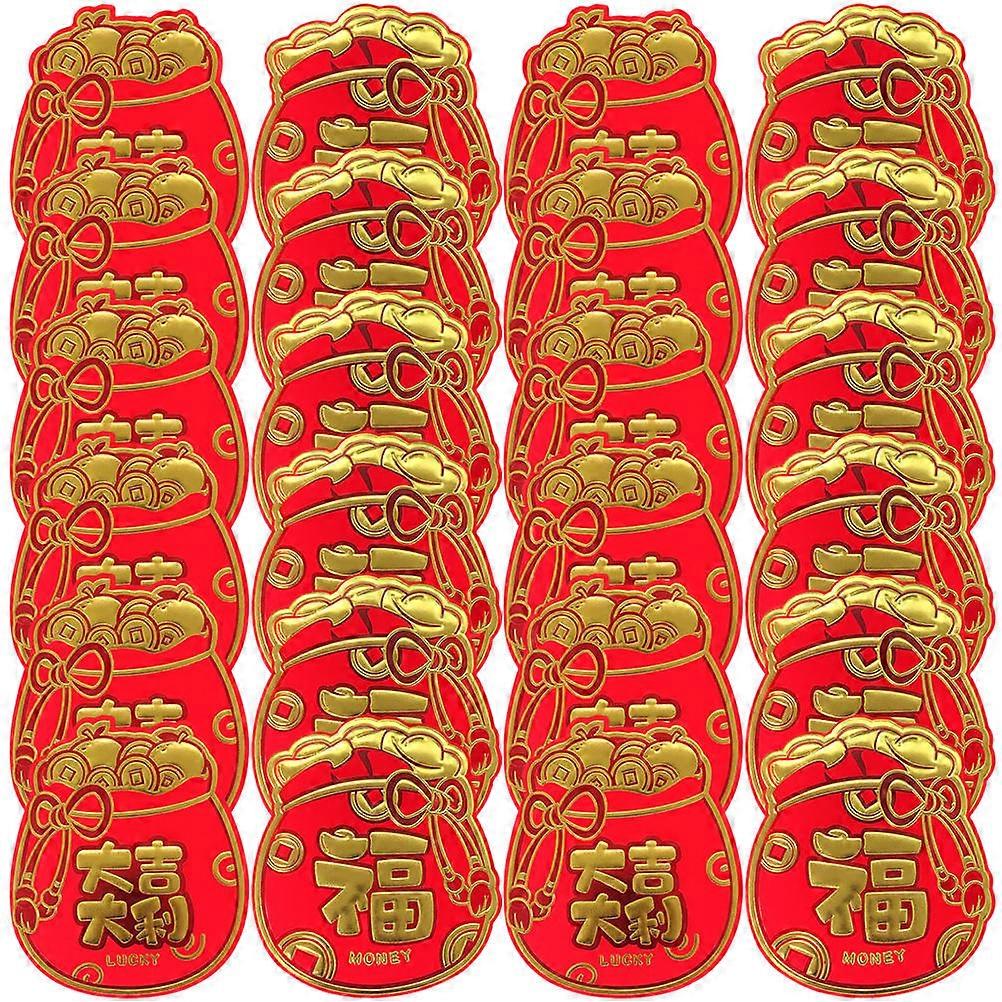 Red Money Envelope Chinese New Year Red Packet Traditional Chinese Design 14X12CM Sealable 24Set