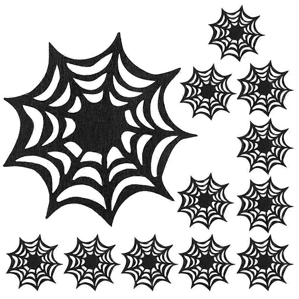 Halloween Themed Spider Web Shape Felt Coasters For Stylish Table Decoration At Home 48 Pcs