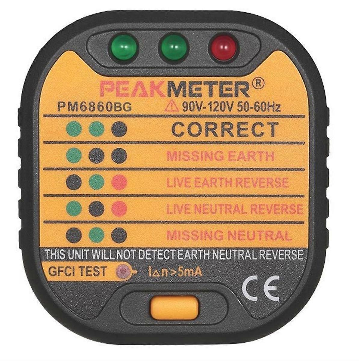  US Plug Ground Checker PM6860EU Socket Tester