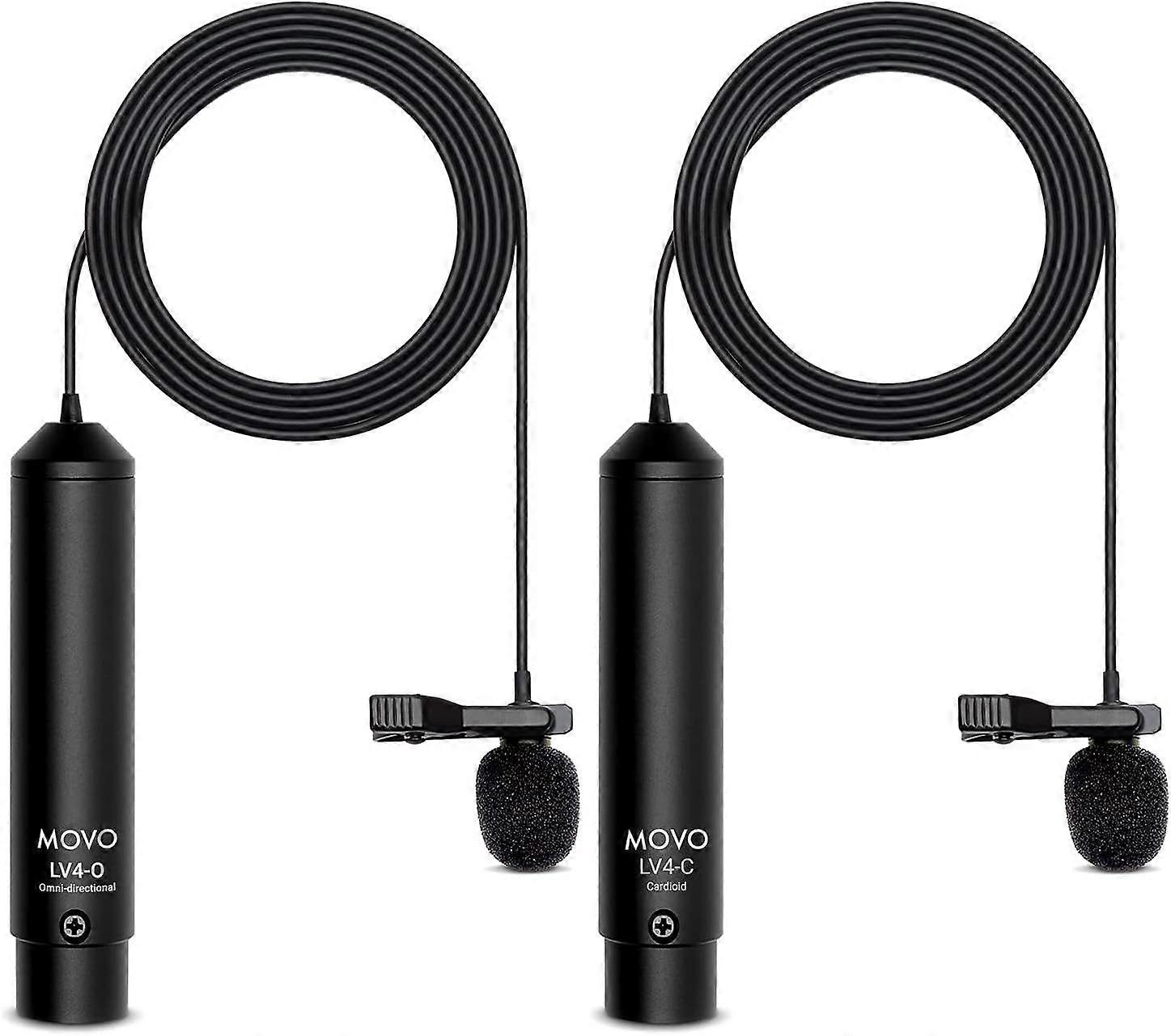 4 Phantom Power XLR Lavalier Microphone Interview Kit with