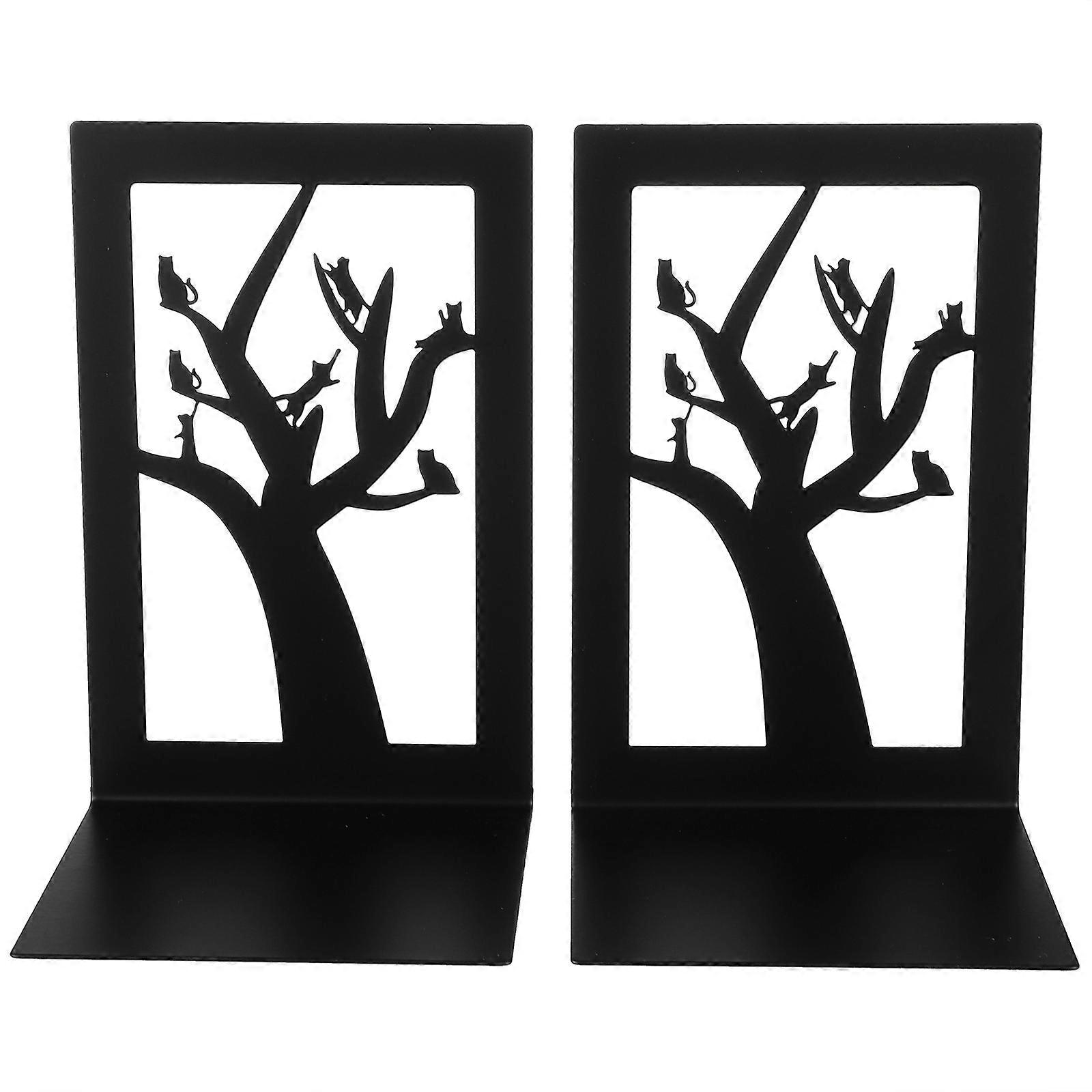 Black Iron Bookend for Book Storage Rack 4Pcs Bookends