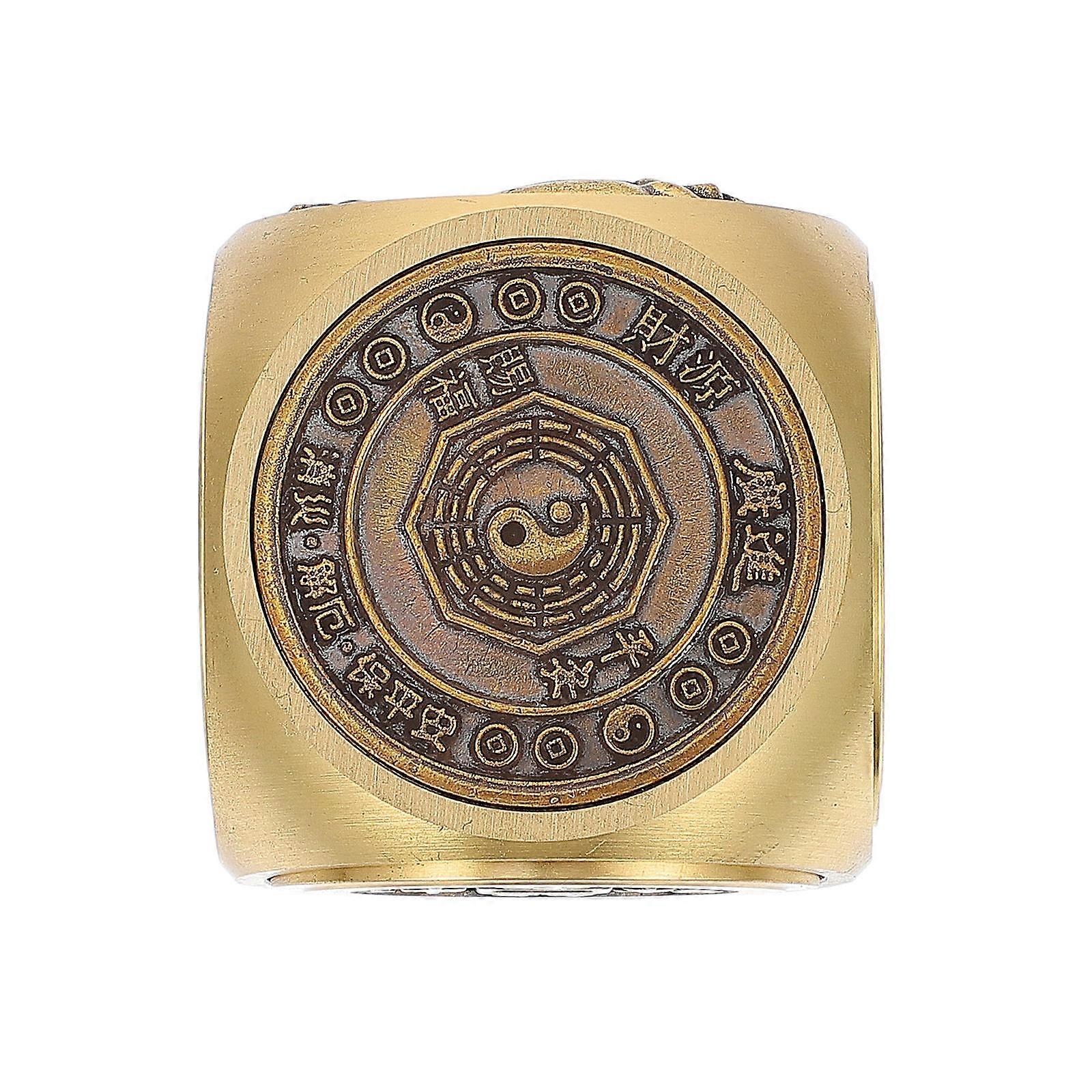 Decompression Brass Ornament 2Pcs Hexagonal Home Decoration Compact Golden Accessory