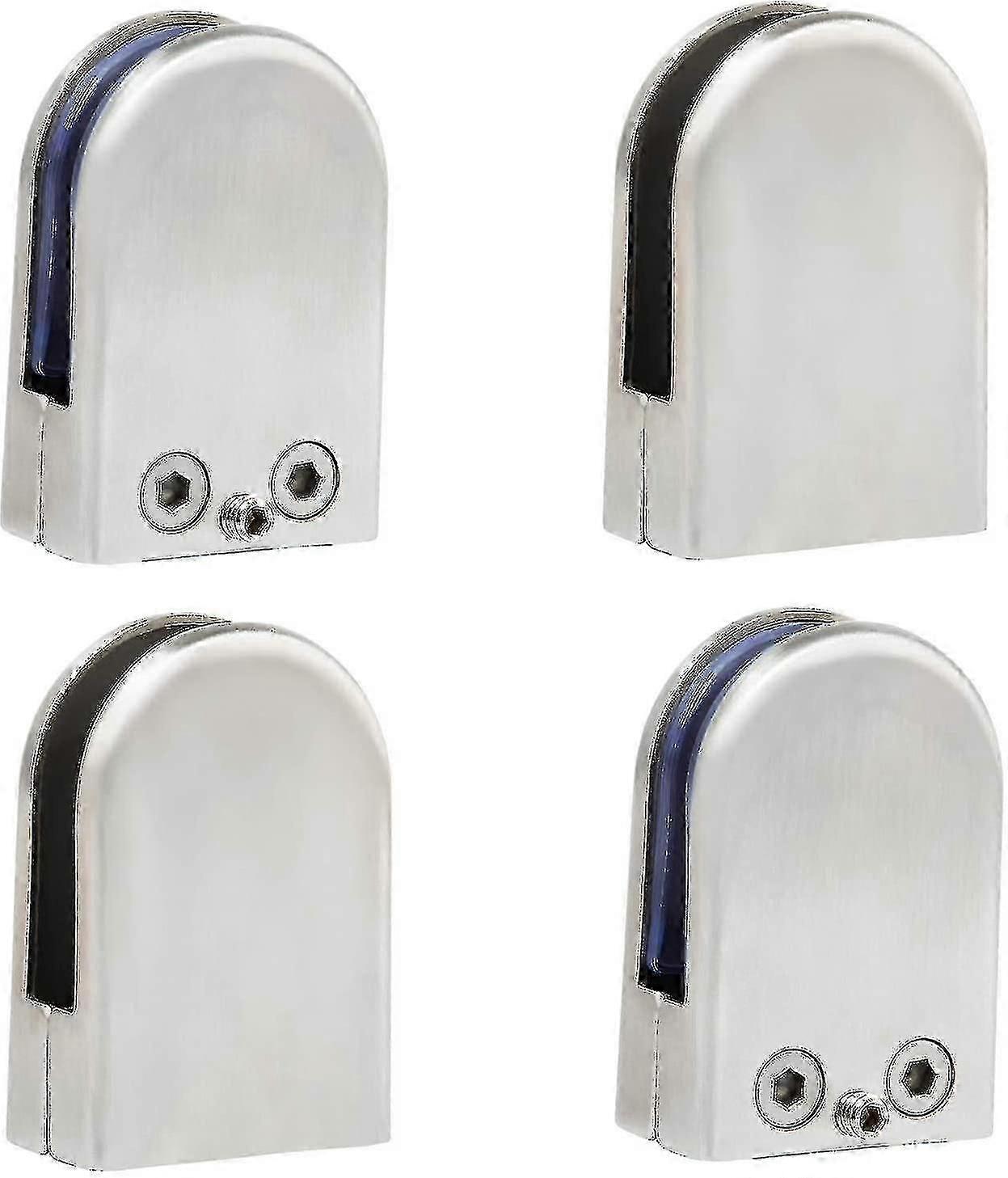 4 X (10-12mm) ステンレススチール 304 ガラスクランプブラケットホルダー 窓手すり用階段式- (4パック)