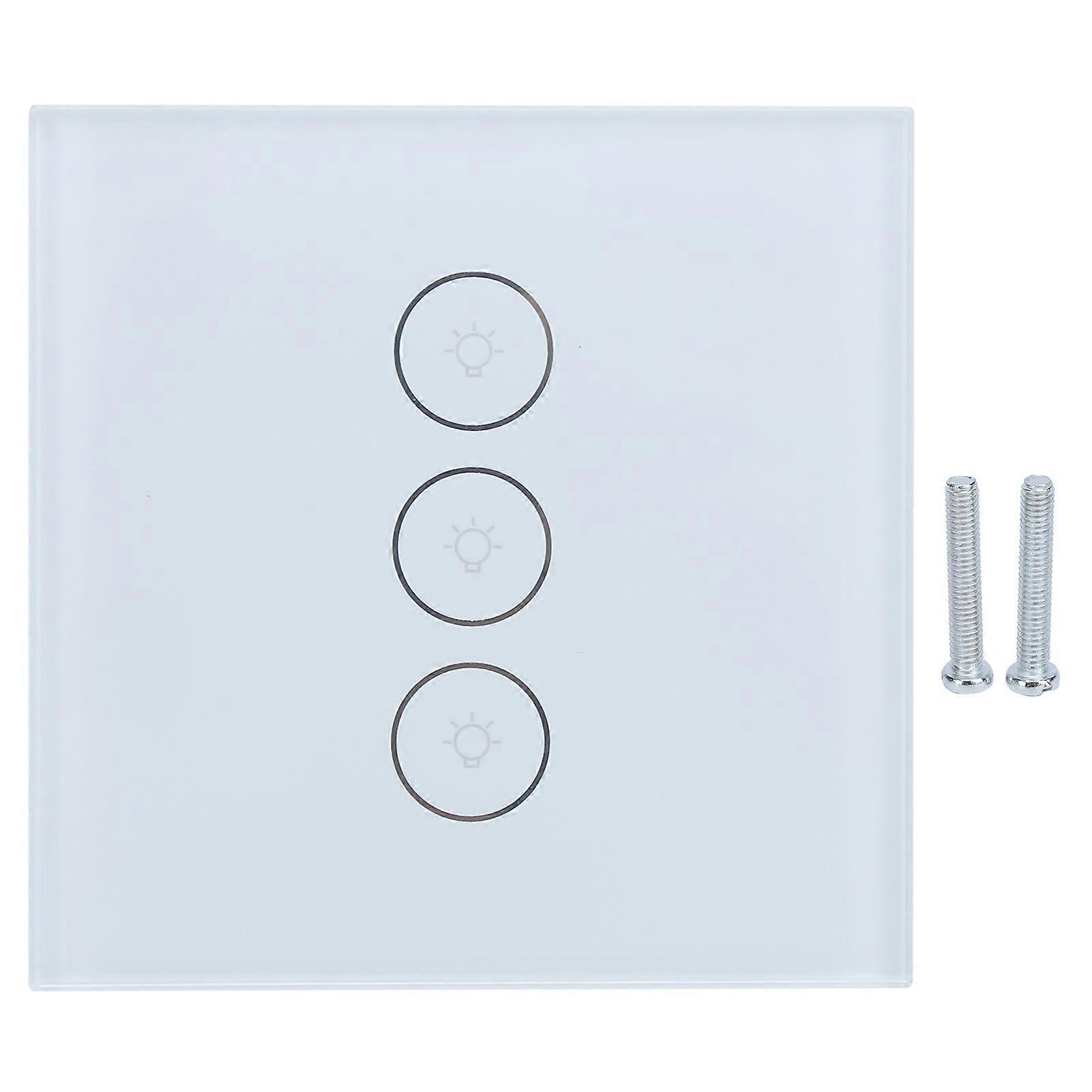 Wifi Smart Wall Touch Light Switch 3 Way MultiControl Single Pole for TUYA Wireless Remote Control  (White )