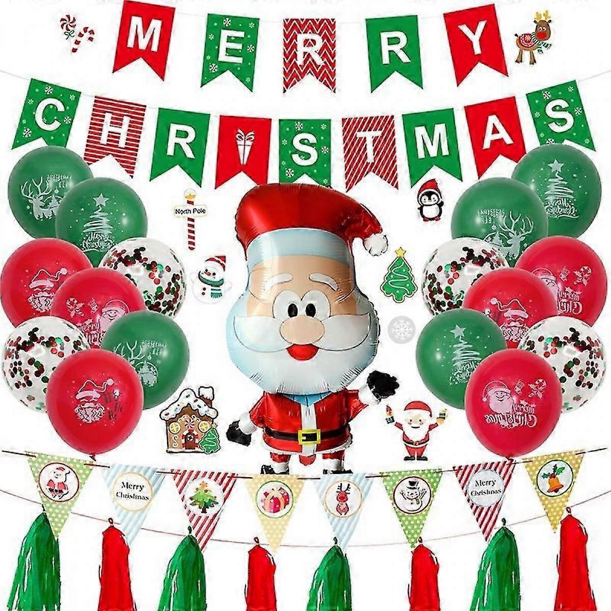 Christmas Decoration Pull Flag Balloons Set
