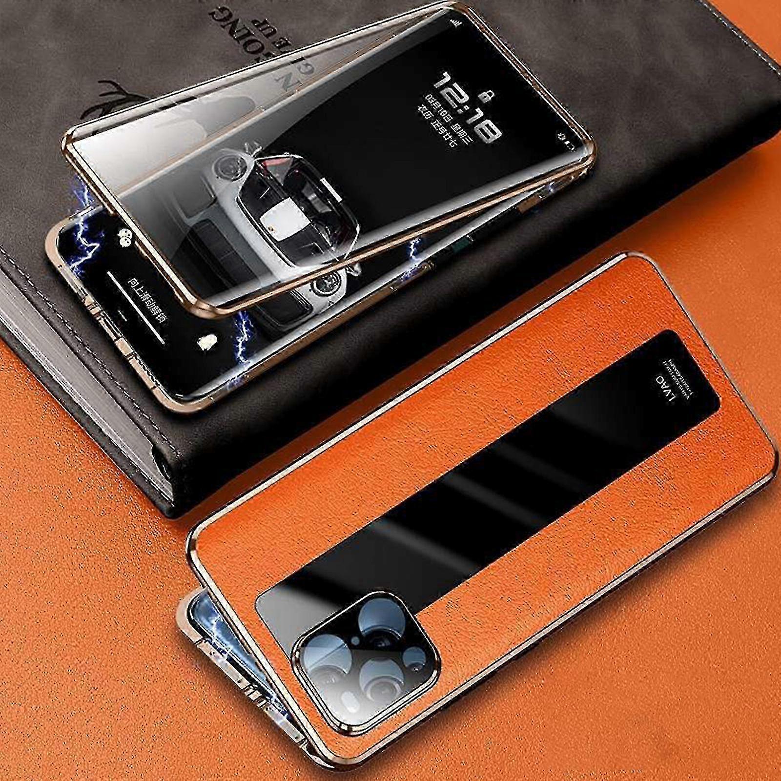 Magnetic Leather Case for  12/12 Pro/12 Pro Max, Double-Sided Cover