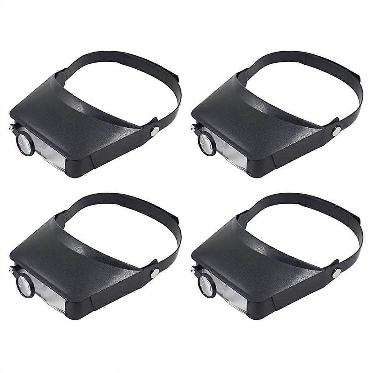 4pc Slimline Headband Magnifier with 12 Lenses,Assisted Repair of Head-Mounted Reading Magnifying Gl