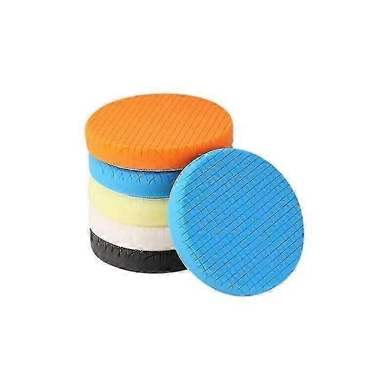 5-Piece 180mm/6 Inch Polishing Sponge Kit for Automotive Buffing - Compatible with RO/DA Polishers - SPPS7M5