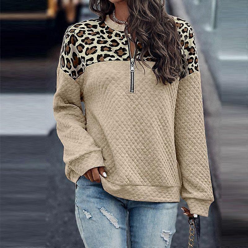 Patchwork Zipper Casual Warm Long Sleeve Pullover Hoodie 65cm Mid-Length