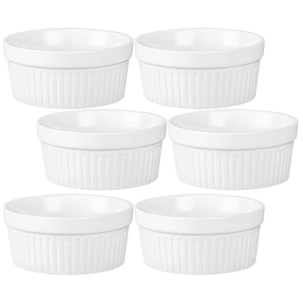 6Pcs Convenient Dessert Cups Ceramic Pudding Cups Household Baking Cups Pudding Accessory