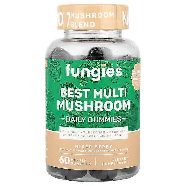 Fungies, Best Multi Mushroom Daily Gummies, Mixed Berry, 60 Pectin Gummies