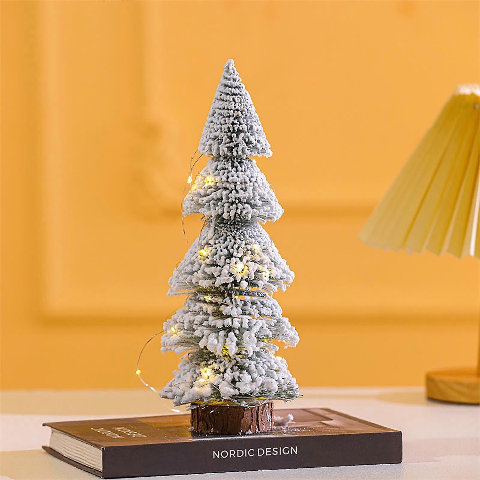 Tabletop Christmas Tree Artificial Mini Small Snow Flocked Xmas Tree For Table Desk Home Christmas Decor