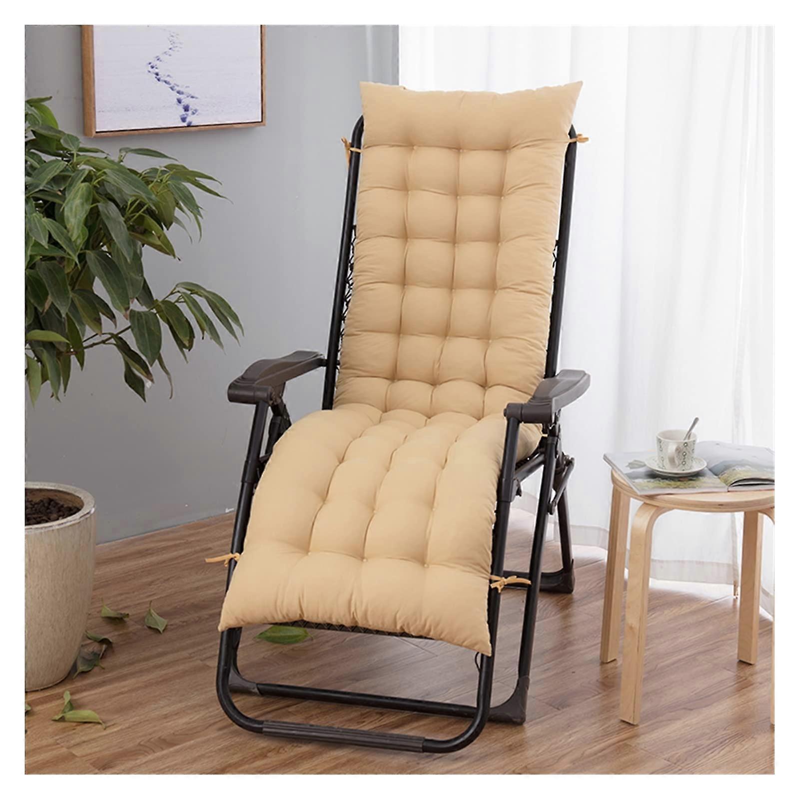 Outdoor Rocking Chair Cushion With Non Slip Backrest Ties 52x180cm Memory Foam Lounger Pad Style 17