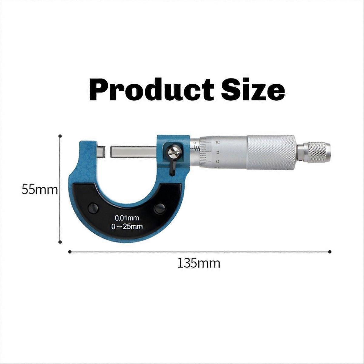 0.01mm 0-25mm Outside Micrometers Measuring Gauging Tool