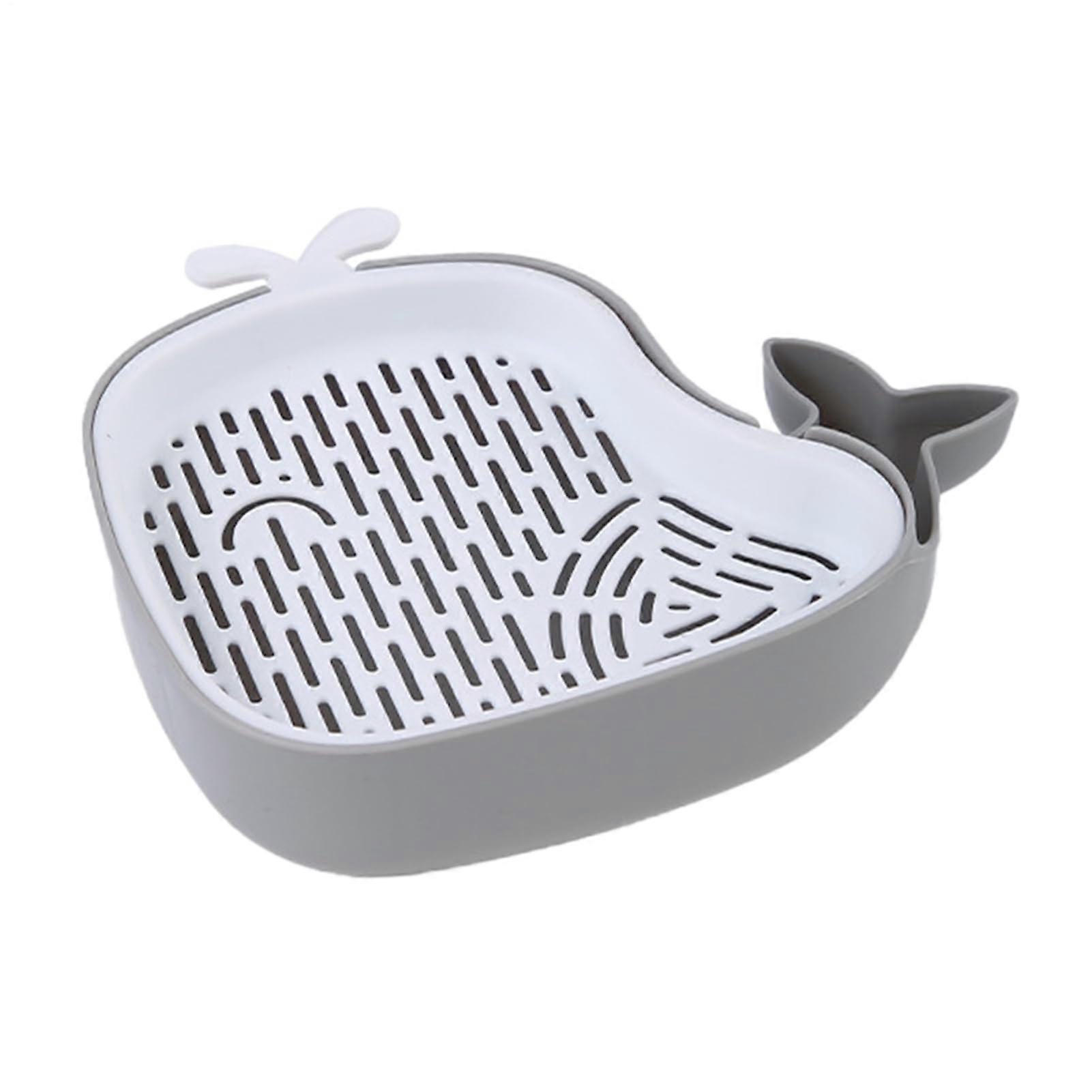 Hydroponic Cat Grass Planter WhaleShaped Sprout Tray Layered Design 6.5x5.71x1.77in Gray PP Material For Cats