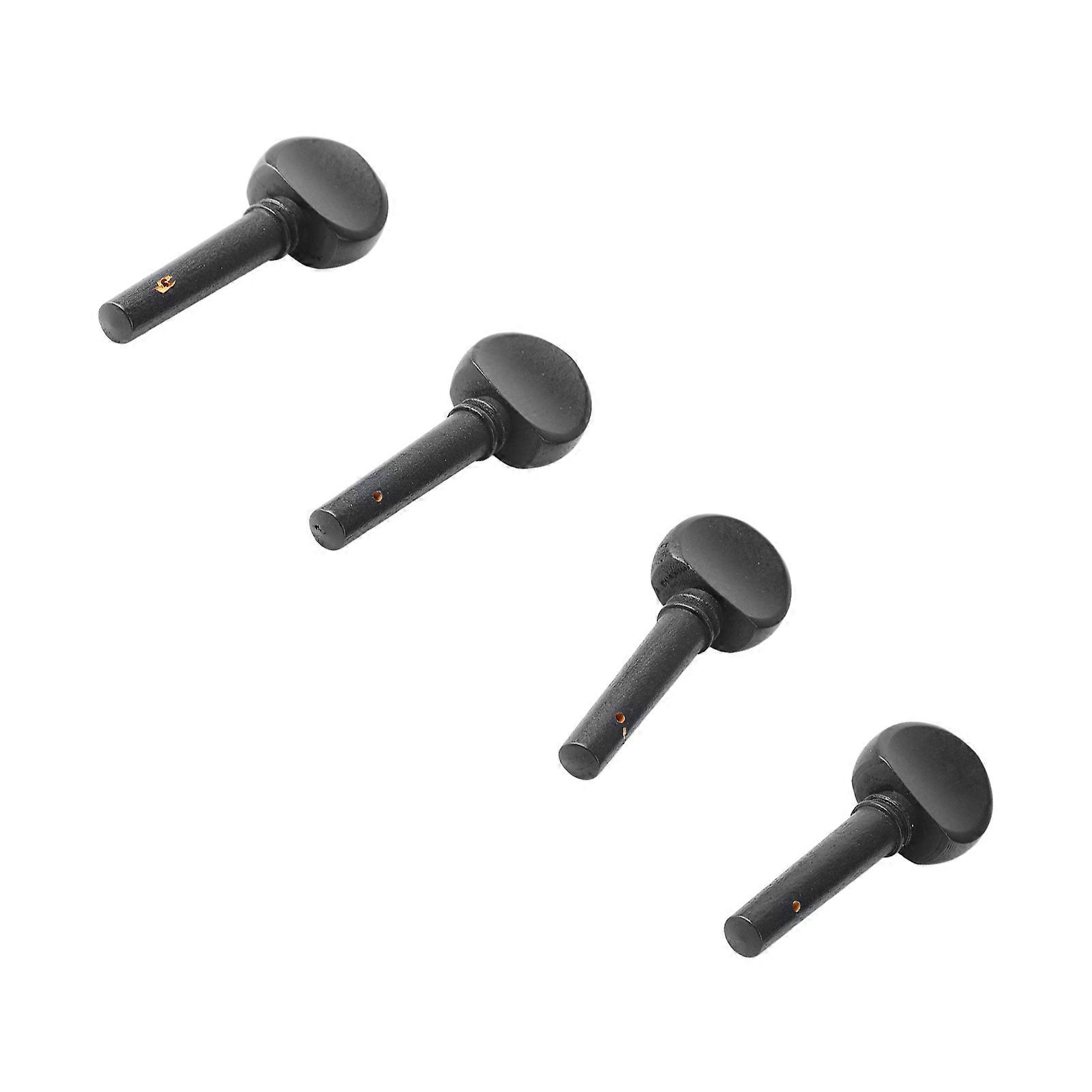 4Pcs Violin Tuning Peg Portable Fine Appearance Wood Violin Peg Replacement Black M00590 