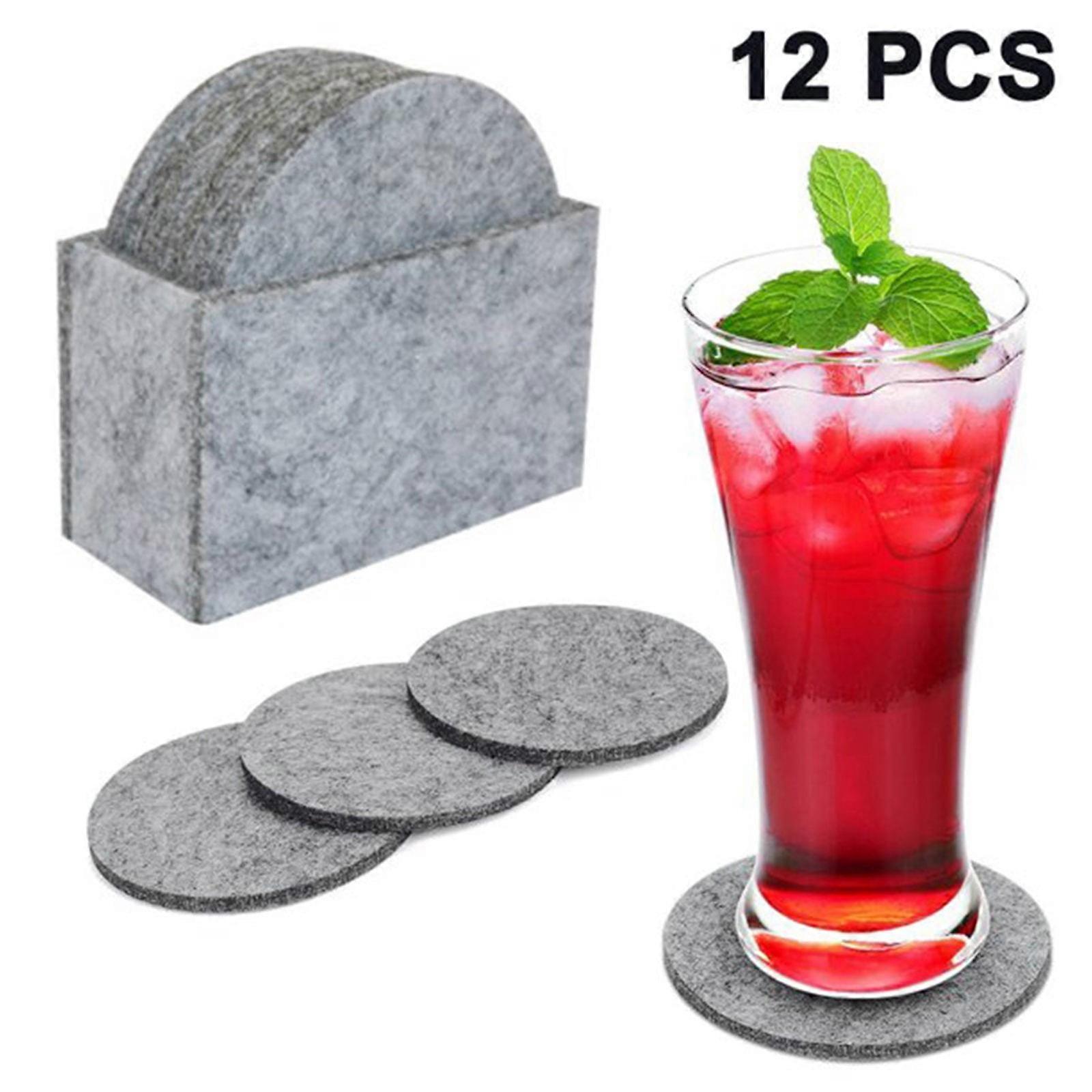 Pengzhipp Placemats Set Of 12 Round Grey Includes A Matching Holder Light Gray Durable Kitchenware Gray