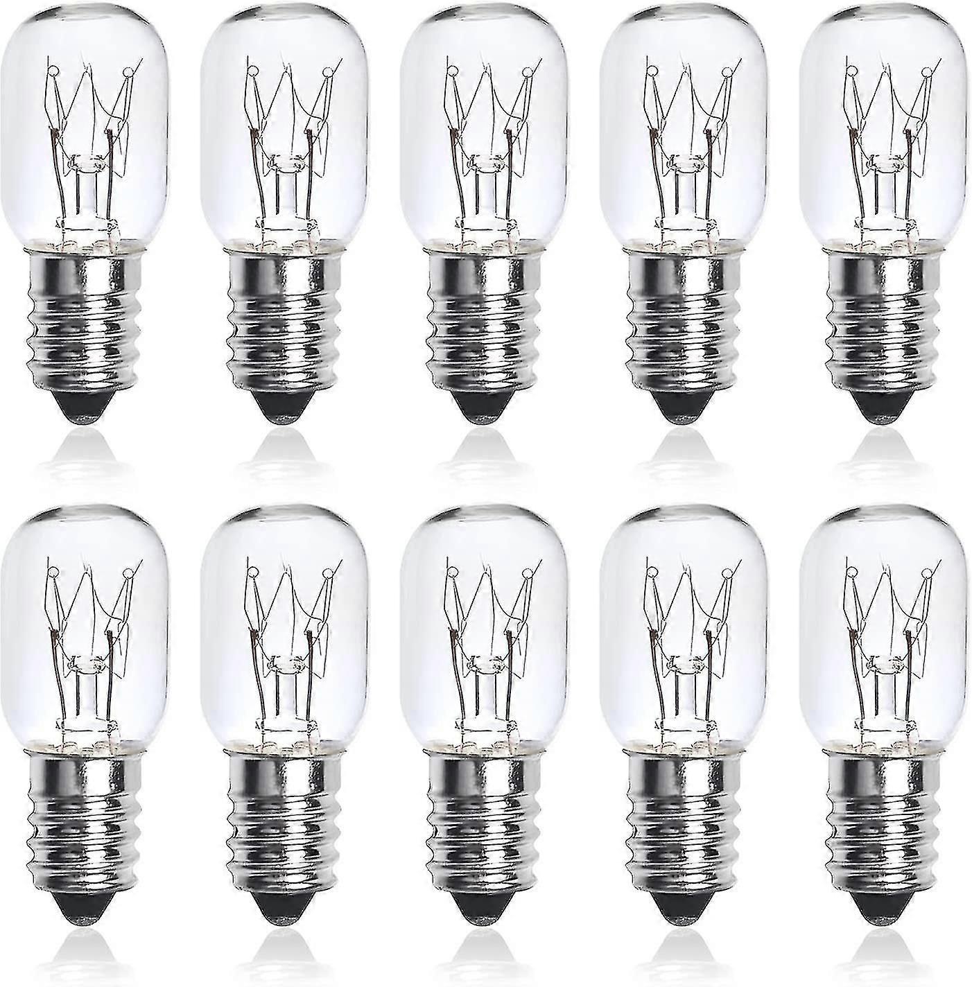 10-pack 25w Ses E14 Small Edison Screw Pygmy Lamp Bulbs, Dimmable T22 Clear Incandescent Oven Bulb H-yezi