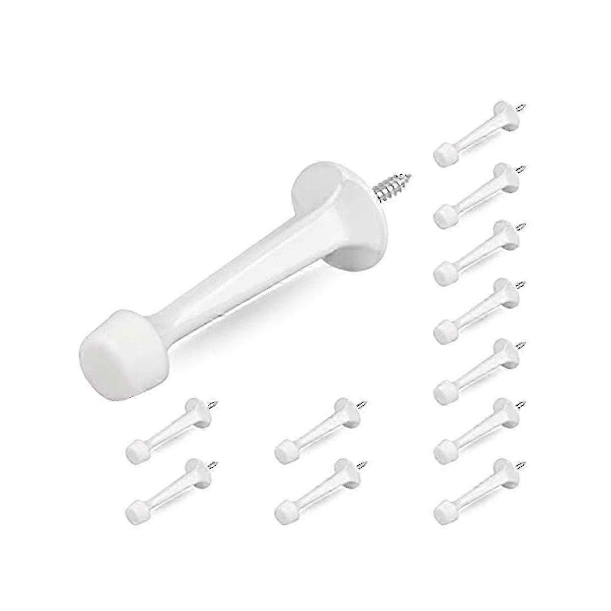 12pcs Solid Rigid Door Stoppers with Non-Slip Rubber Base for Home Safety