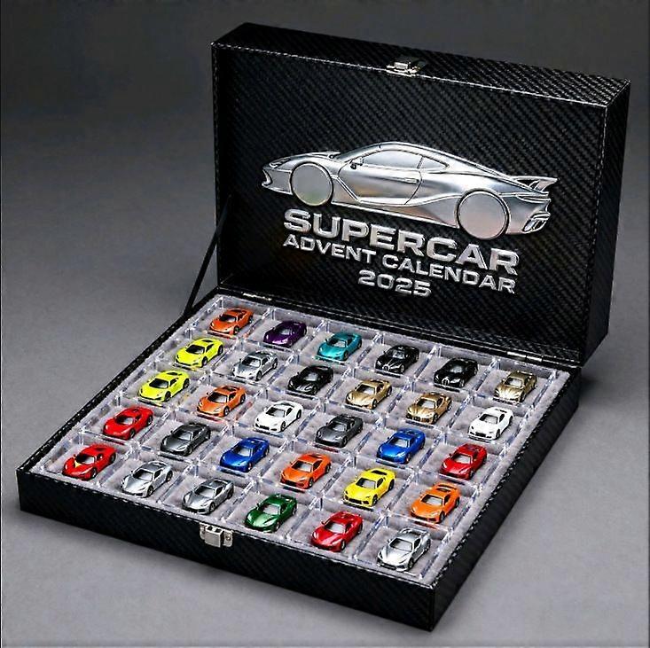 Ημερολόγιο Advent Supercar 2025, τυφλό κουτί, διακόσμηση χριστουγεννιάτικου δέντρου, ακρυλικό στολίδι