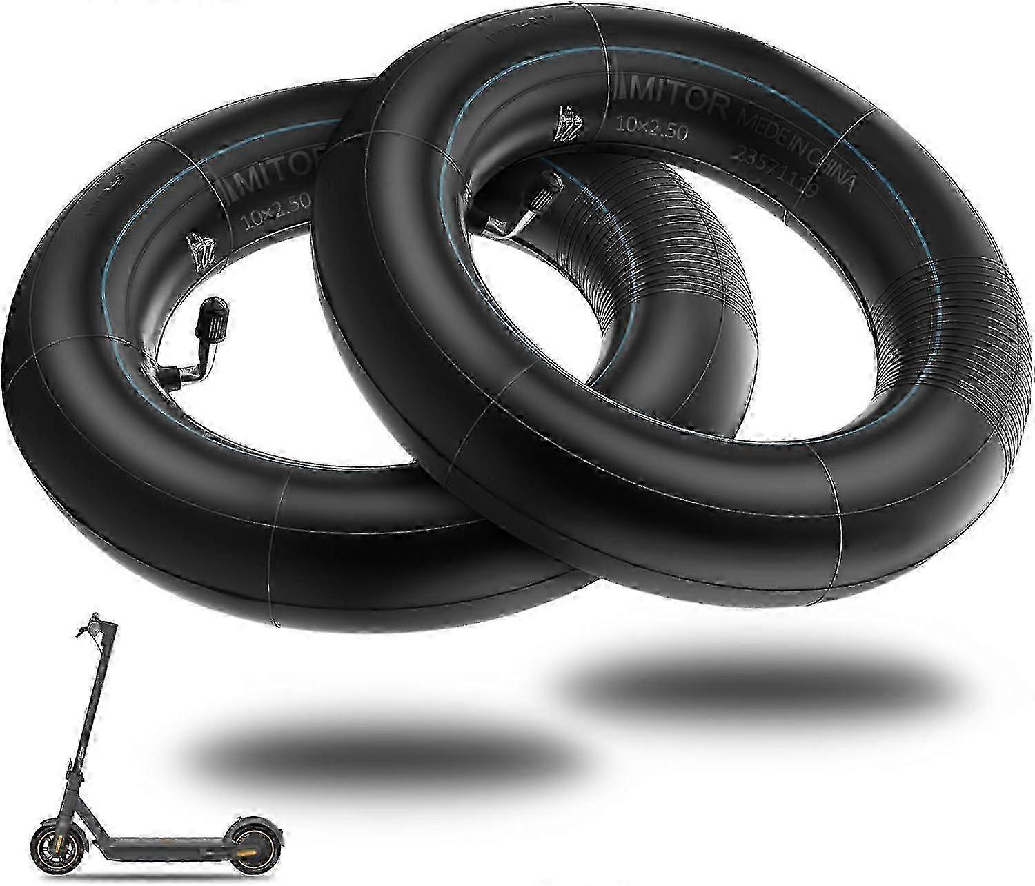 10x2.50 E Scooter Inner Tube, 10 Inch Thickened Replacement Hose for Ninebot MAX G30/G30P/G30LP, Kugoo M4/M4Pro, Soflow So4 (60/70-6.5) Edition 1104