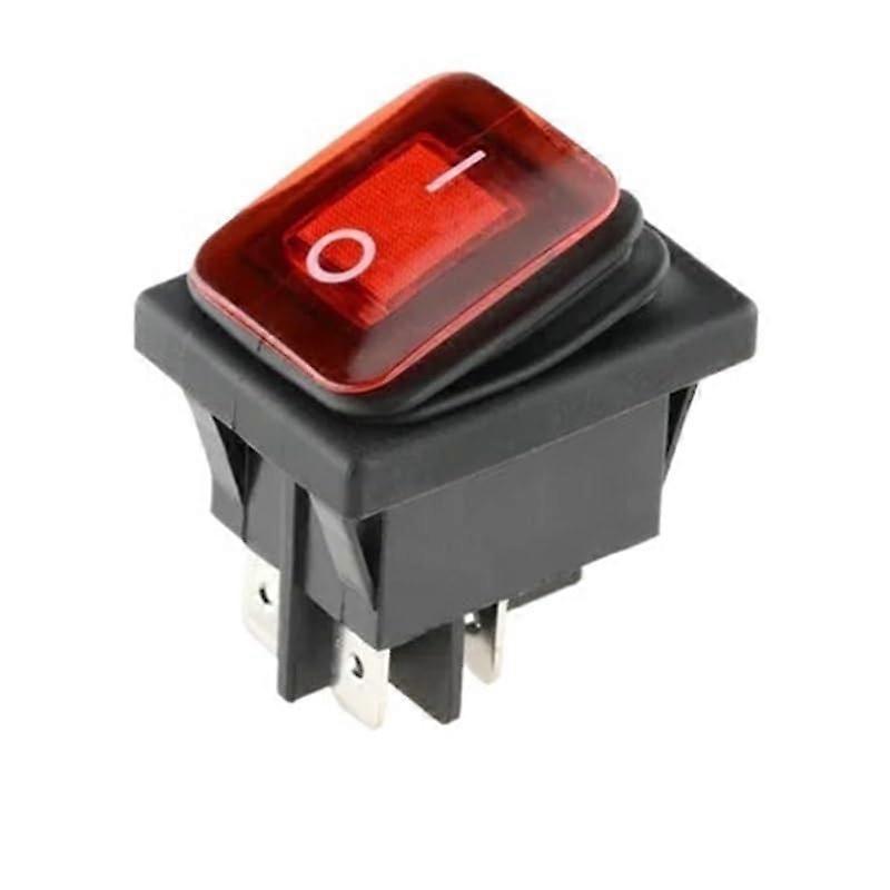 Heavy Rocker Switch With LightRed Cap, 4Pin ON/OFF, 16A 250VAC / 20A 125V