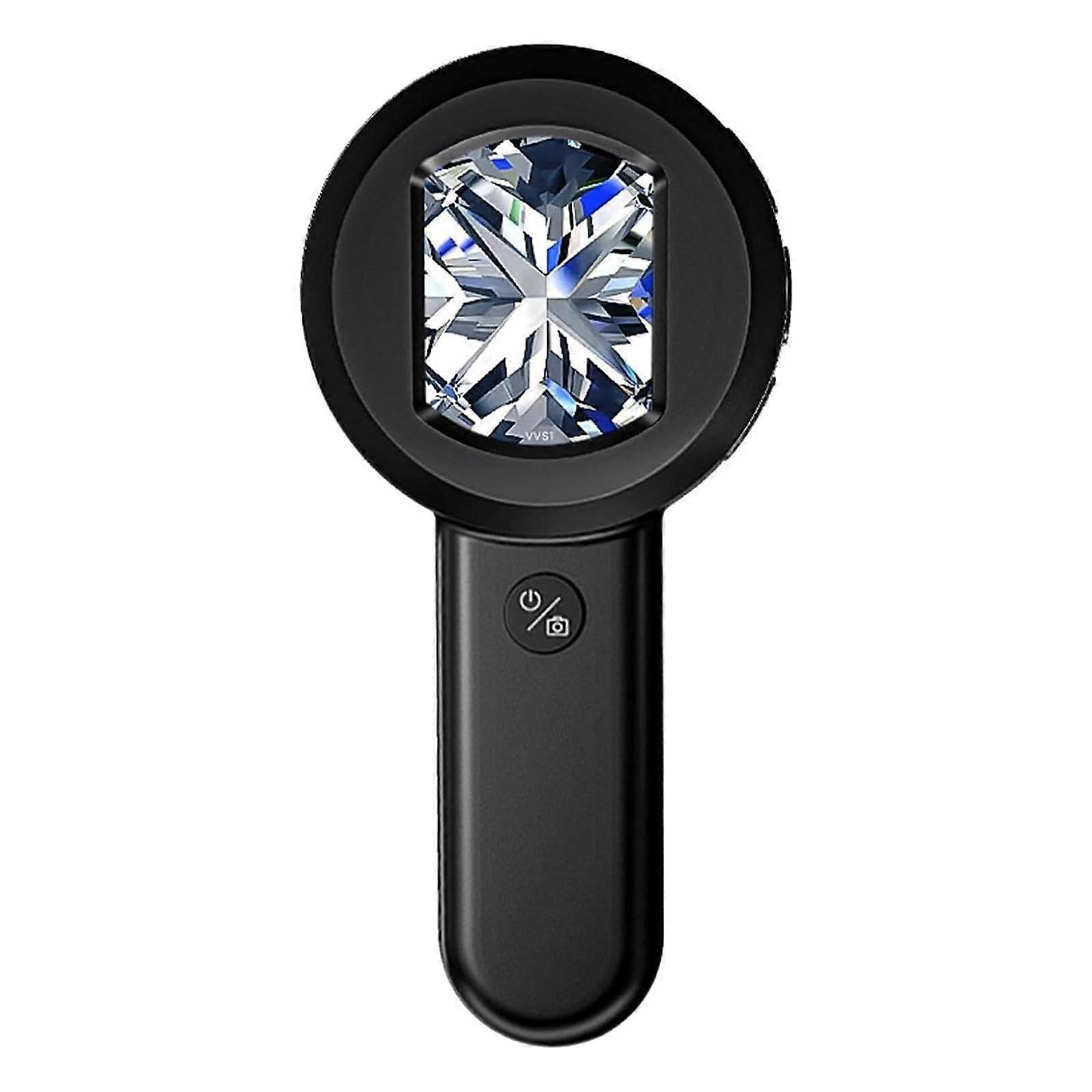 Handheld Digital Microscope 2Inch LCD Screen USB Powered Adjustable LED for Coin Inspection Jewelry Analysis Black