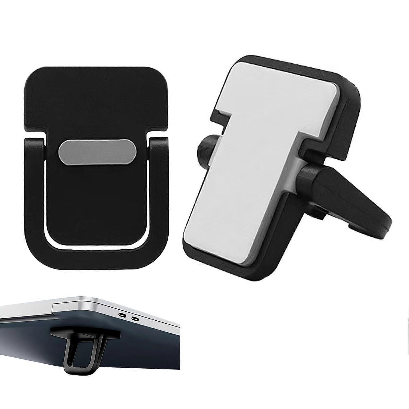 Laptop Stand Adjustable Riser For Desk ABS Silicone Foldable Ventilated Desktop Laptop Holder Keyboard Riser Self Adhesive Mini Black