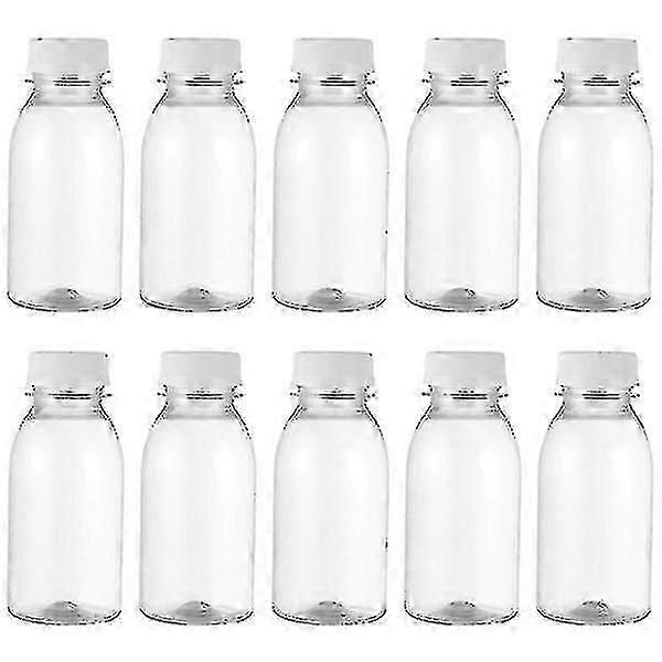 10pcs 200ml Transparent Plastic Milk Storage Bottles Beverage Drinking Bottles