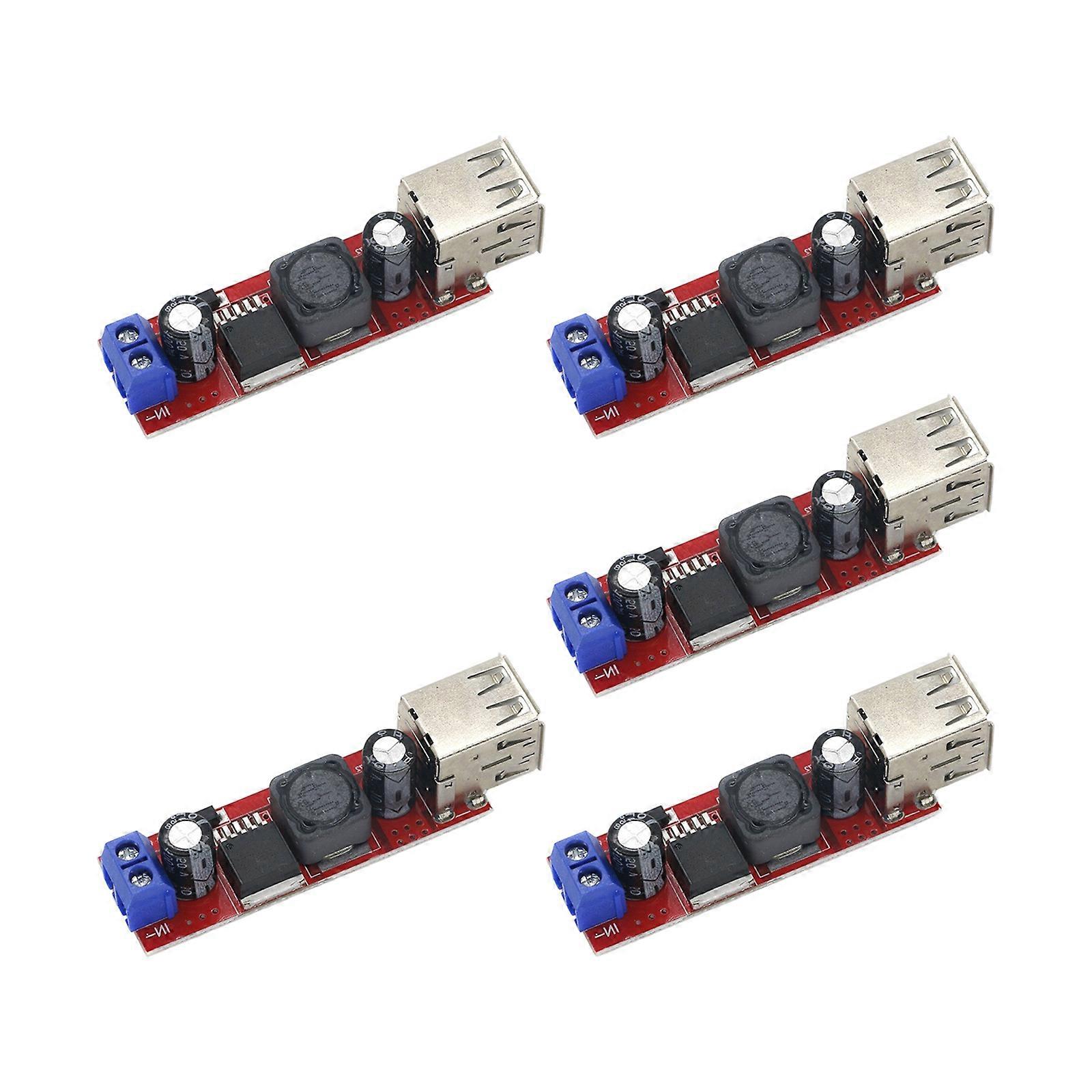 Adjustable Stepping down Voltages Regulator Module Two USB Port 3A 5V Output Supports 9V 12V 24V 36V Input Overcurrent Protections for Vehicle Use