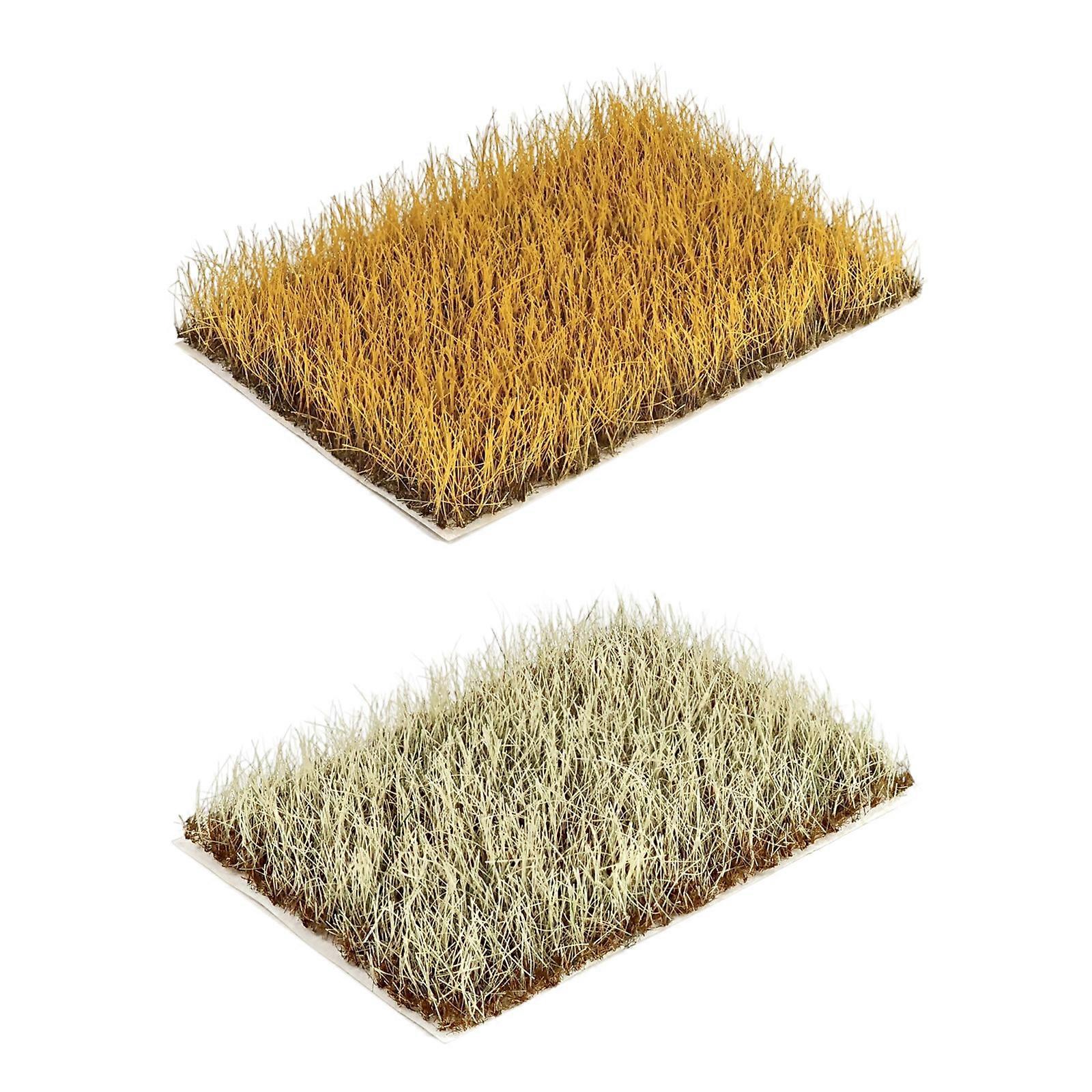 Pack of 2 Tearable Landscape Grass Tufts Model Realistic Textured for DIY Enthusiasts and Professional Model Builder Multicolor