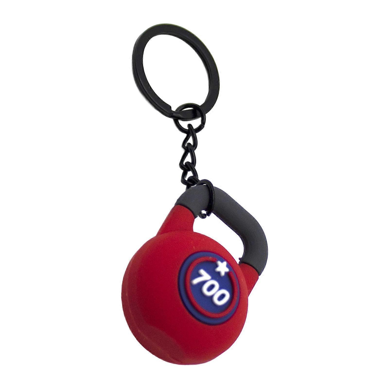 Creative Kettlebell Design Rubber Keychain Portable Backpack Charm Decorative Key Organizers For Daily Use Multicolor