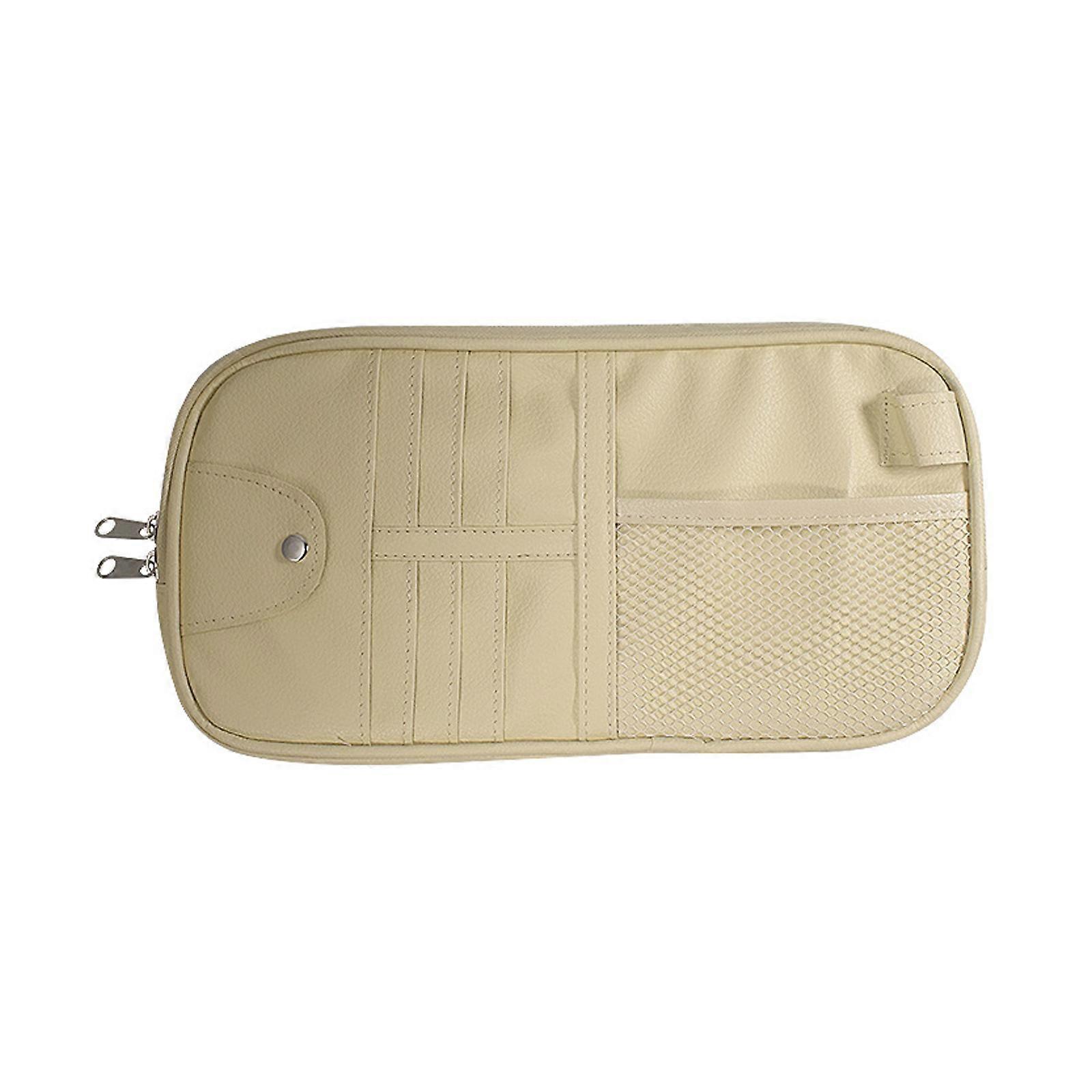 Universal Car Windshield Shade Clip Oxford Cloth Design For Heat Reduction And Small Item Storage In Vehicles Multicolor