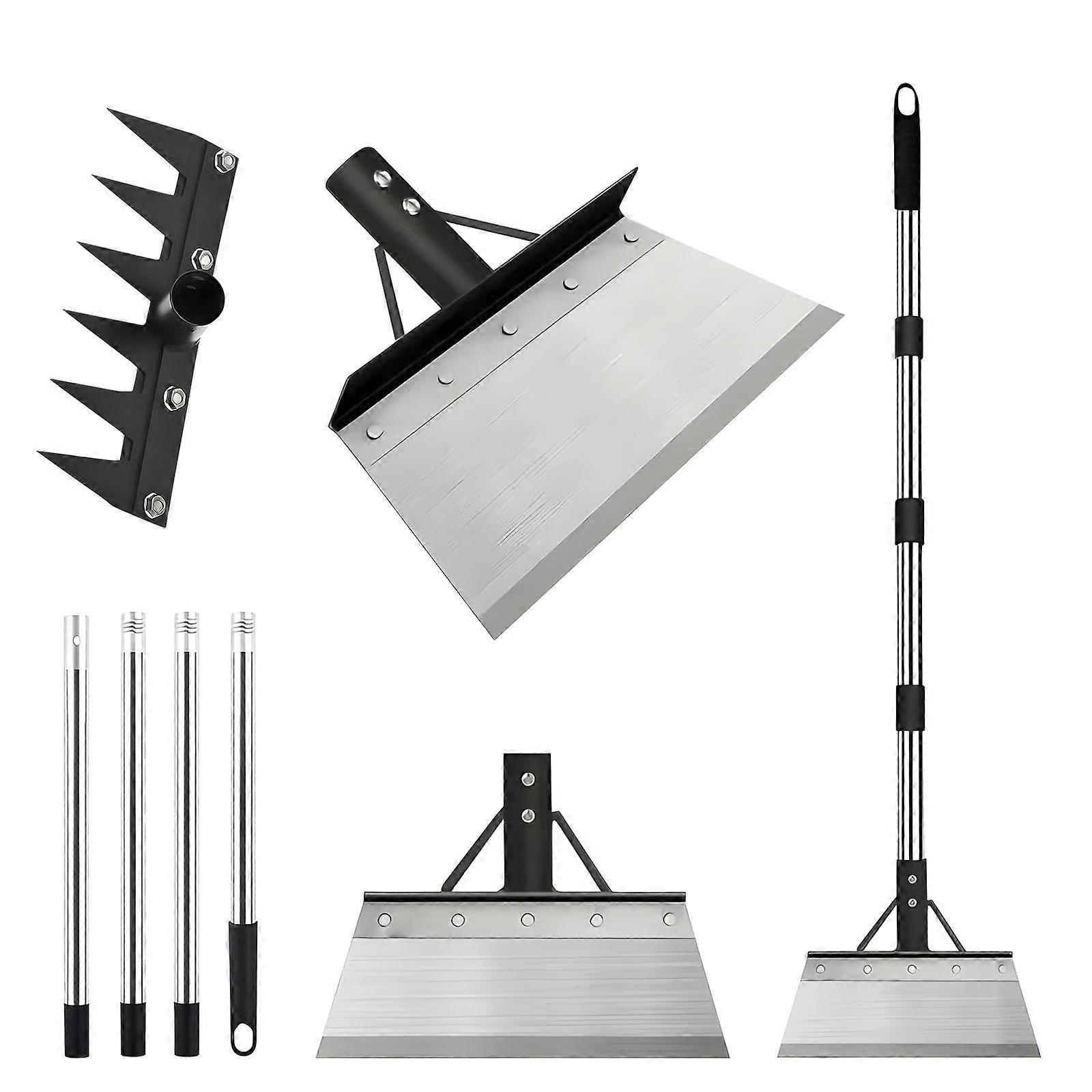 Multifunctional Garden Shovel With Adjustable 60 Inch Handle Wide Blade For Digging Weeding Snow Removal  1.6m