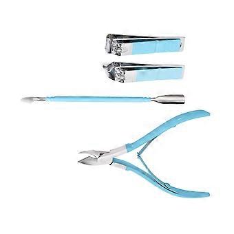 Professional Manicure Tools Set Stainless Steel Cuticle Trimmer Pusher Nail Cutter Set For Comfortable Precise Control  Pink