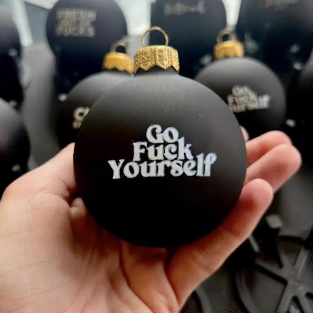 Julepynt med humoristiske ordsprog - 12 stk. bandeordskugler til juletræet