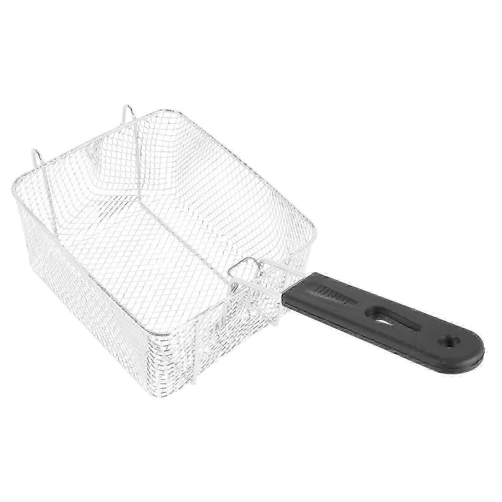Stainless Steel Deep Fry Basket Rectangle Wire Mesh Strainer with Long Handle Frying Cooking Tool Fo
