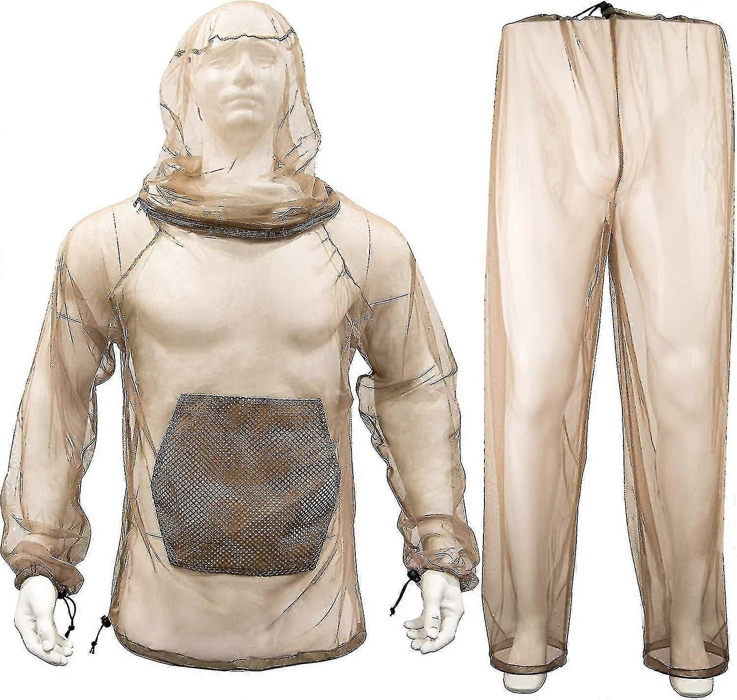 Mosquito Net Suit Camo Hunting Mesh Suit Bug Net Clothing With Hood For Outdoor-hy