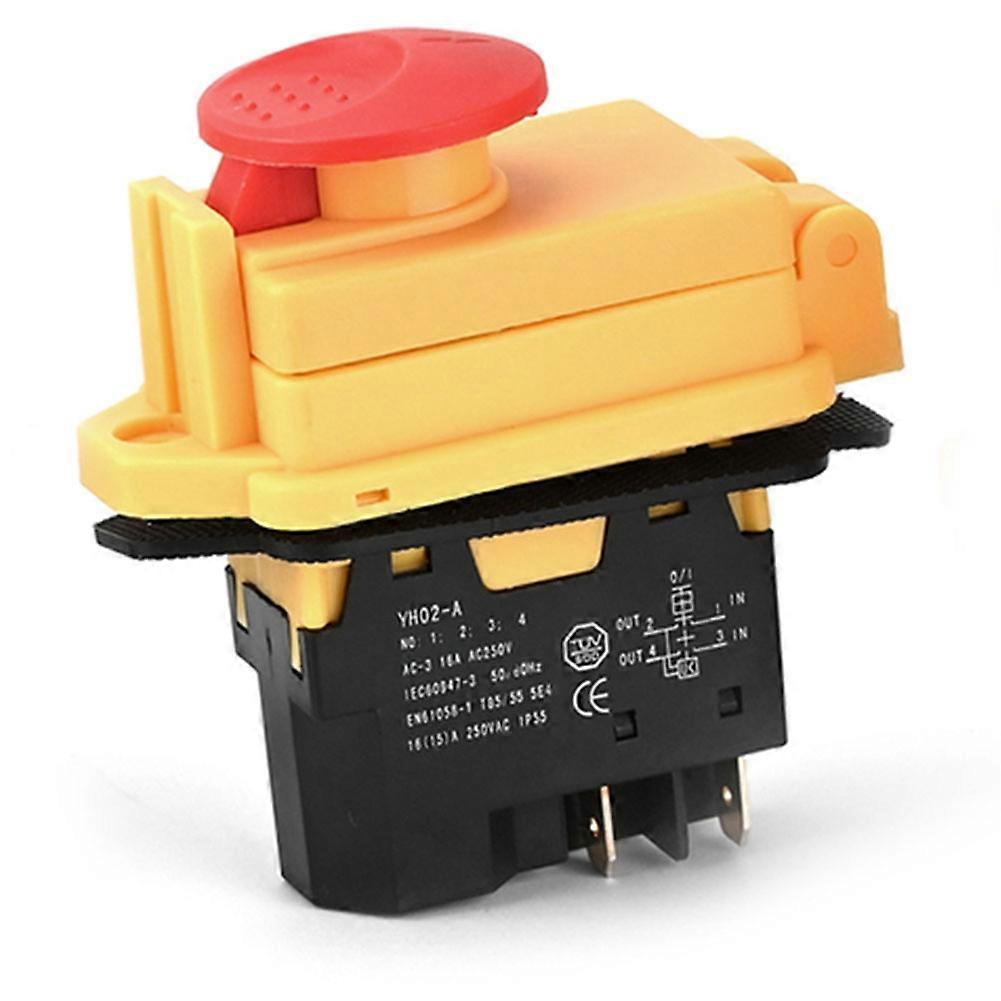 YH02-A Electromagnetic Switch 250V 16A 4PIN Start Push Button for Machine Tool Equipment Waterproof