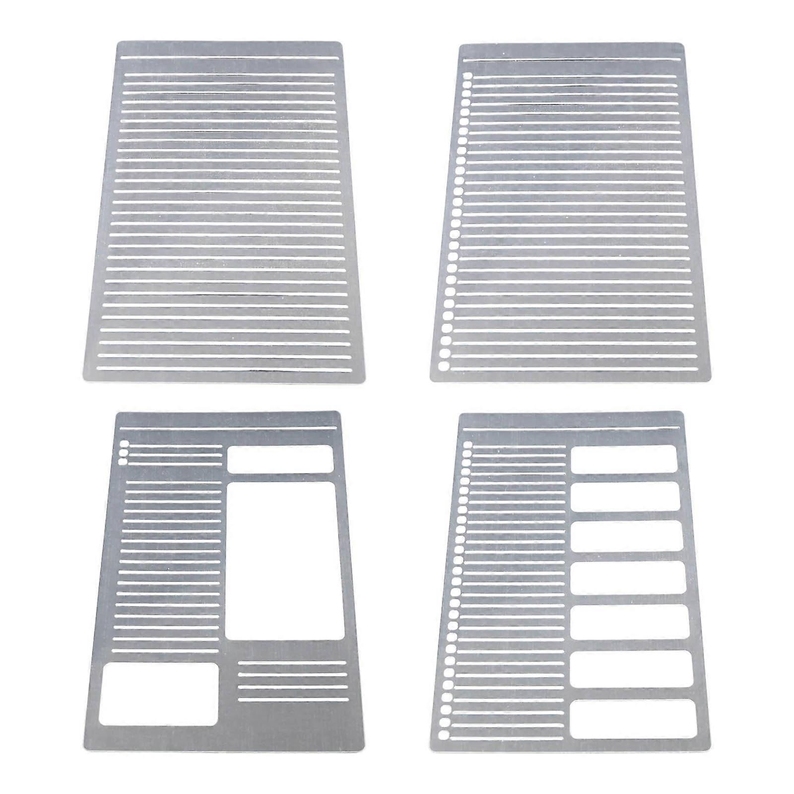 4Pcs Reusable Plastic Notebook Stencils Line Drawing Templates For Journal Planner Notepads Scrapbooking Craft Project Multicolor