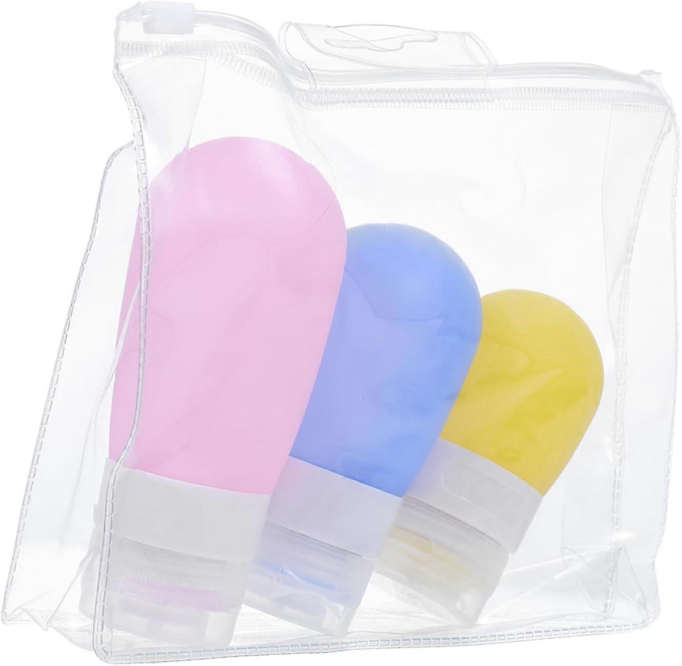 1Set Leak Travel Bottles Portable Lotion Sub Bottles with Bag for Outdoor Use and Travel Containers for Creams and Liquids