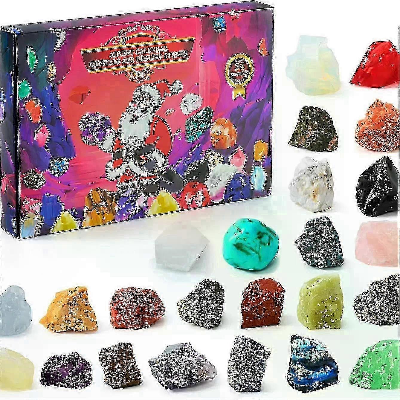 Crystal Growing Kit Advent Calendar 2025 with 24 Days of Crystal Gemstones, Rocks & Fossils Gift for Kids
