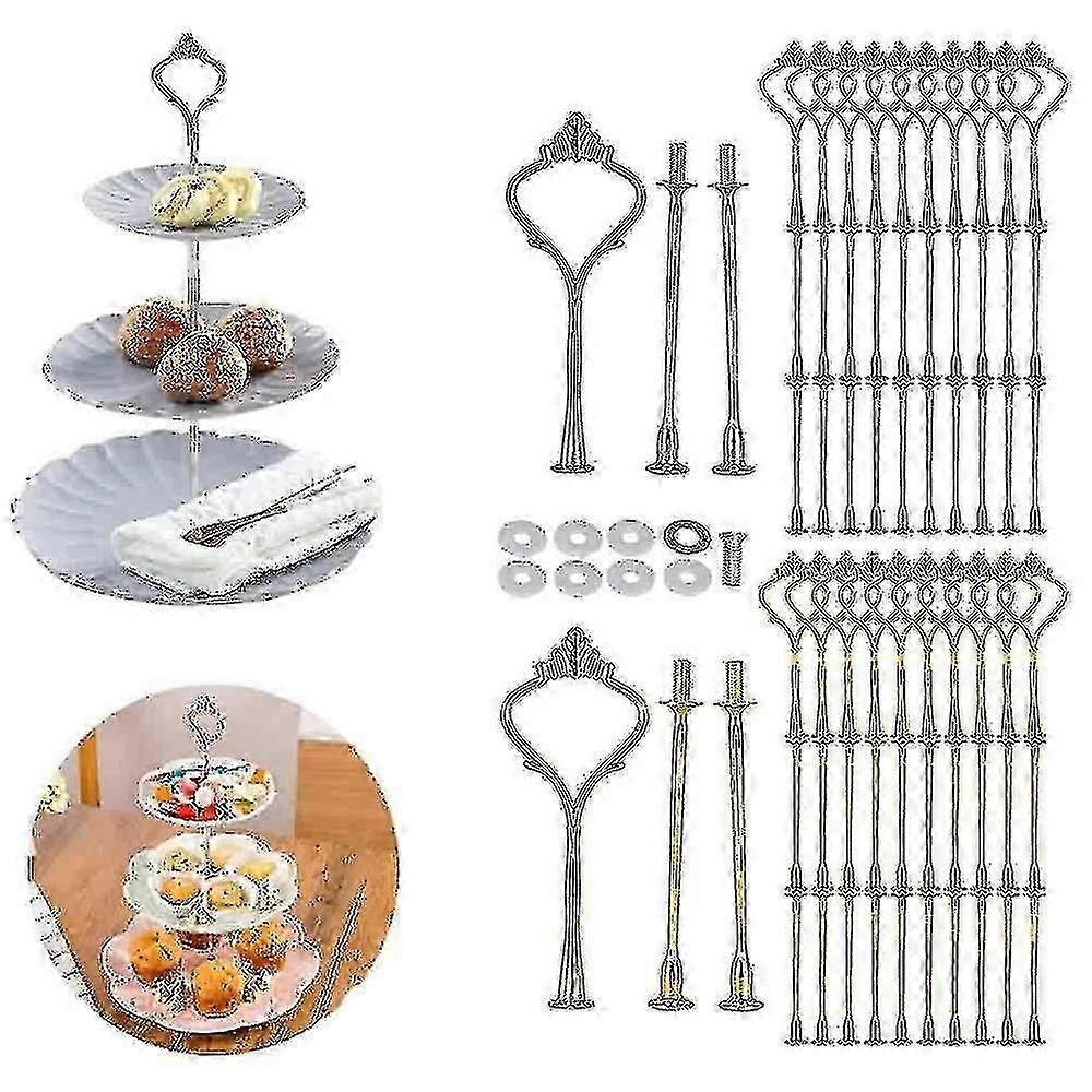 10 Set Tiered Dessert Stand Hardware For 3 Layer Cake Tray Kits