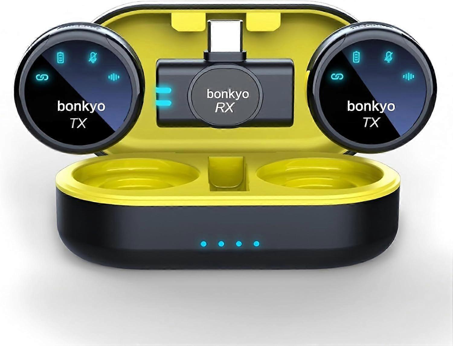 Wireless Magnetic Lavalier Microphone - 2.4GHz Noise Canceling, Lapel Mic for Video Recording