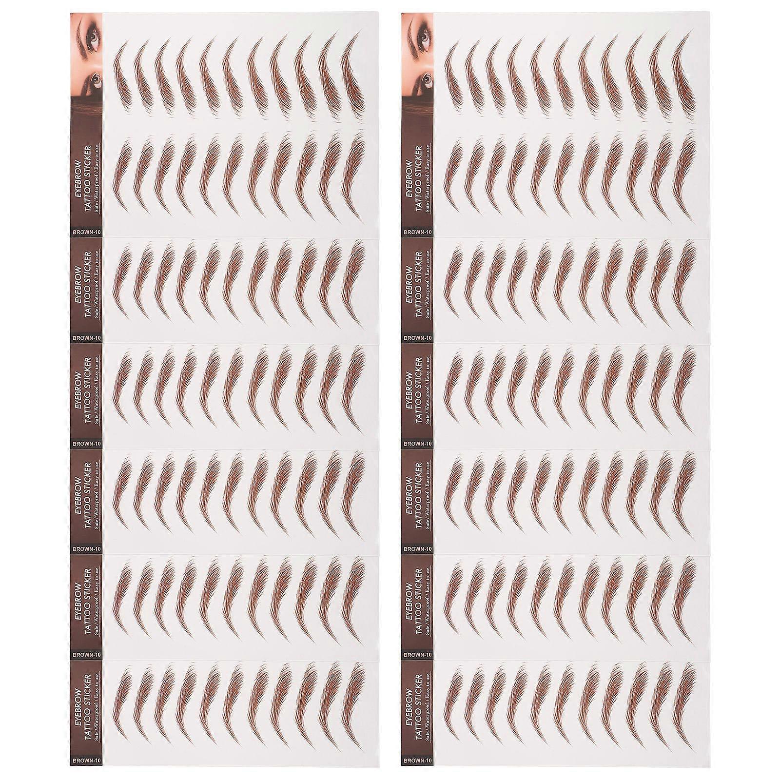 Eyebrow Stickers Shaping Eyebrows Realistic Look Skin Tone Matching 12Sheets